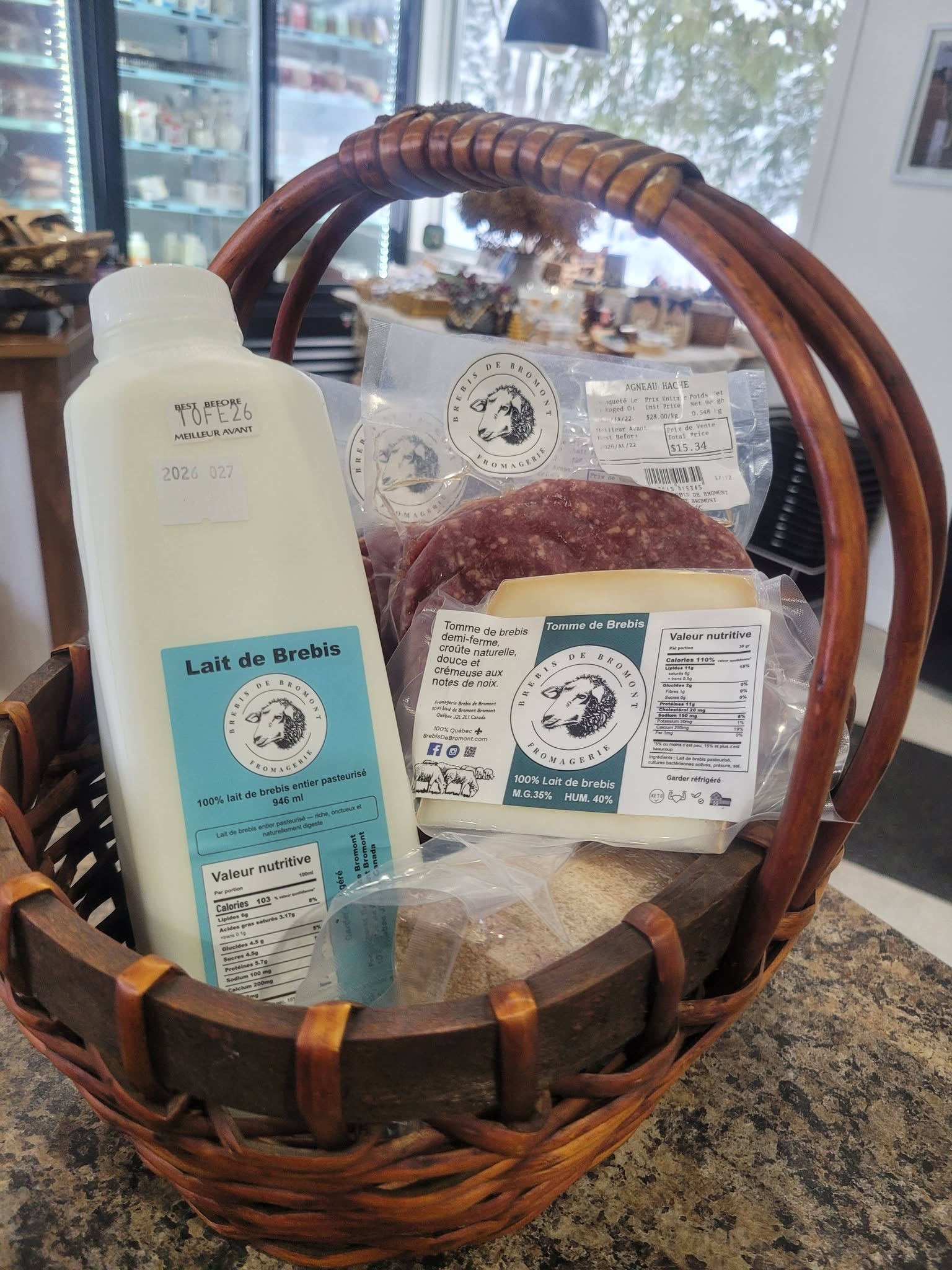 Panier de produits de la boutique Brebis de Bromont