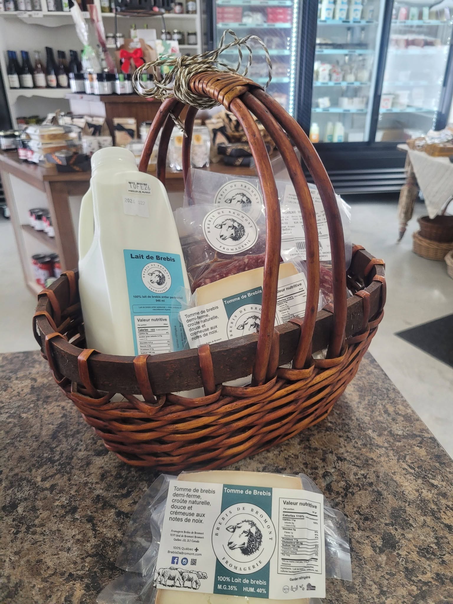 Panier cadeau de produits fermiers